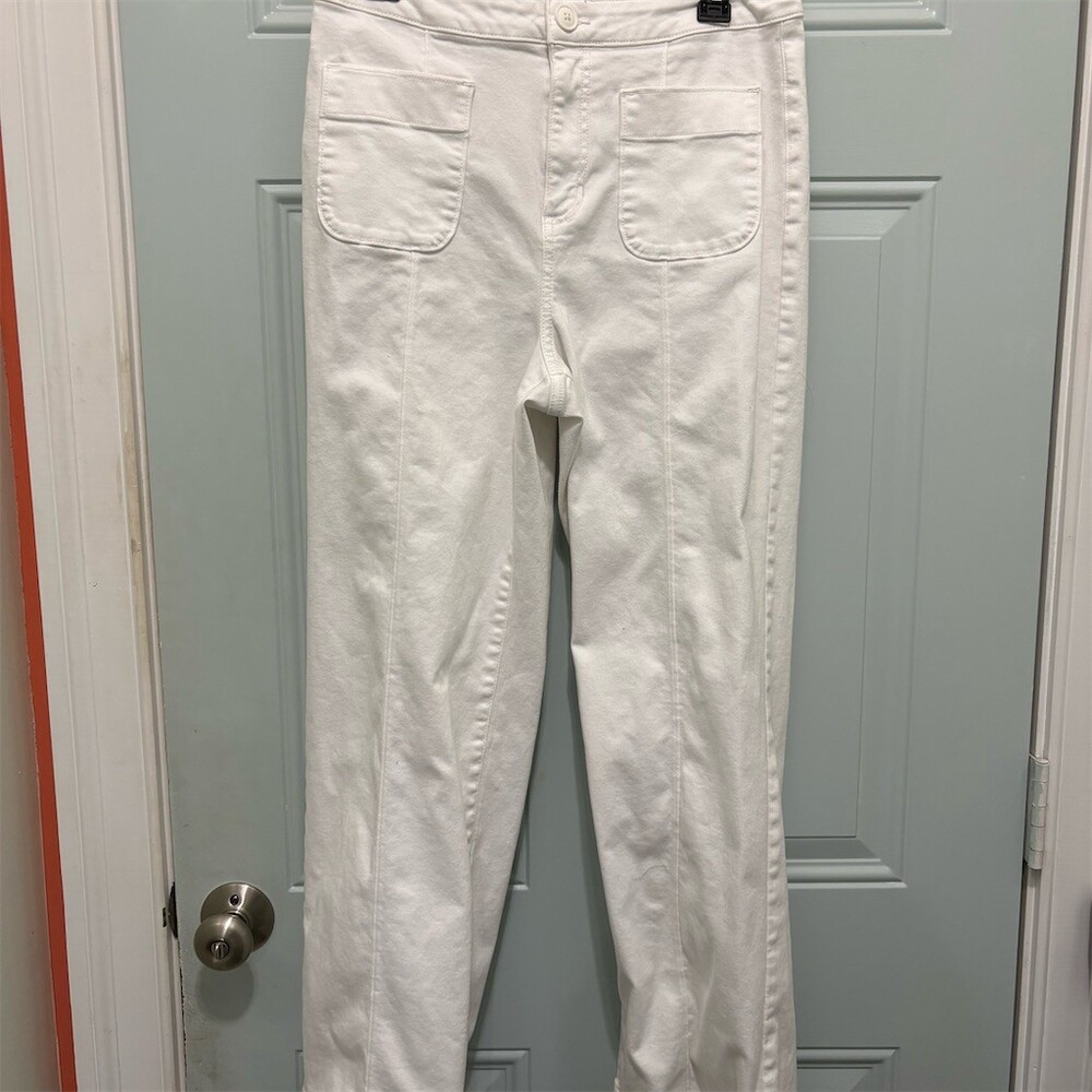 LC Lauren Conrad Pants Womens Size 12 White Super High-Rise Wide-Leg